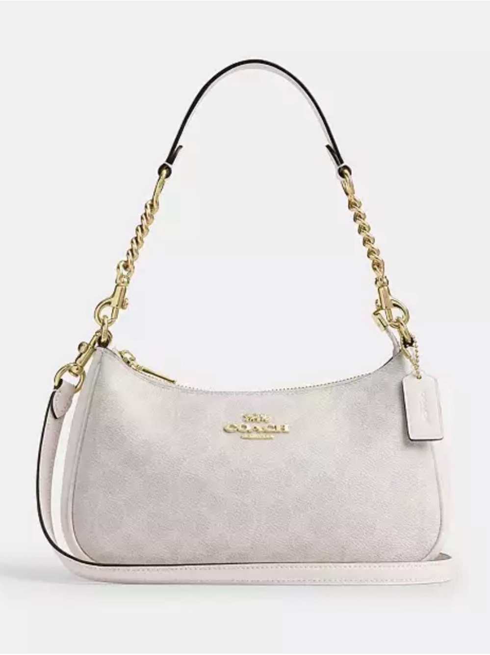 Coach Pale Pink and Gold Chain Shoulder Bag